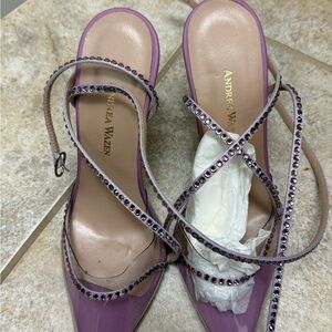 Andrea Wazen Lavender Strappy Heels